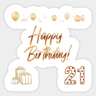 21st happy birthday party Sticker